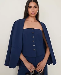 Ann Taylor The Petite Strapless Vest Fluid Crepe Pure Sapphire Women's