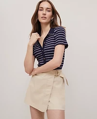 Ann Taylor Petite Weekend Collection Striped Polo Shirt Women's