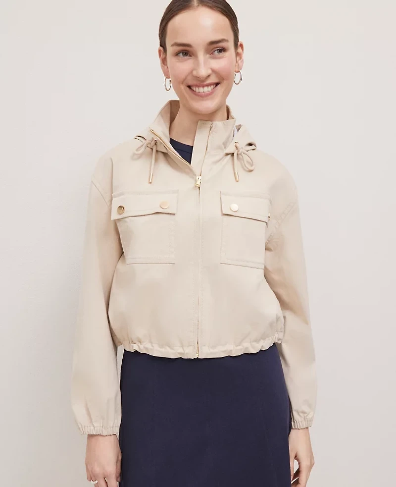 Ann Taylor Weekend Collection Windbreaker Jacket Soft Khaki Women's