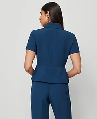 Ann Taylor The Collared Jacket in Fluid Crepe Size 4 Moonlit Backdrop Women's