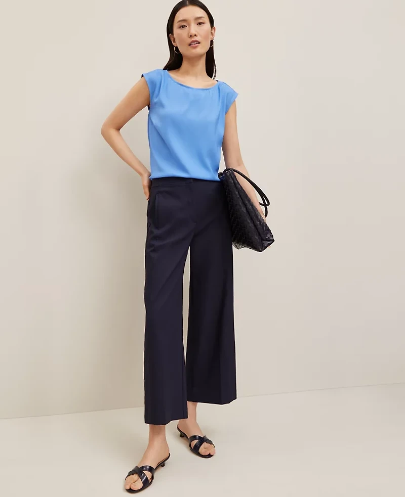 Ann Taylor Sleeveless Crew Neck Top Maritime Blue Women's