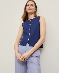 Ann Taylor Petite Crew Neck Sweater Vest Women's