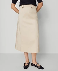 Ann Taylor Weekend Collection Full Midi Skirt Size 4 Pale Sandalwood Women's