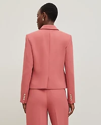 Ann Taylor Fitted Blazer Crinkle Crepe Burnt Mauve Women's