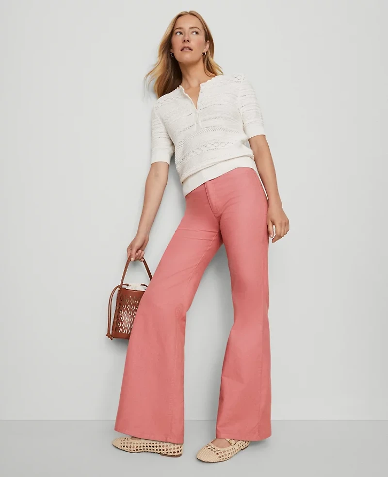 Ann Taylor Weekend Collection Go-Everywhere Flare Pant French Pink Clay Women's
