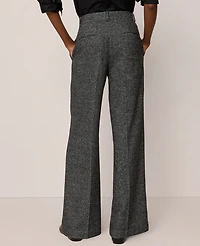 Ann Taylor The Wide Leg Pant Herringbone Grey/White Combo Women's