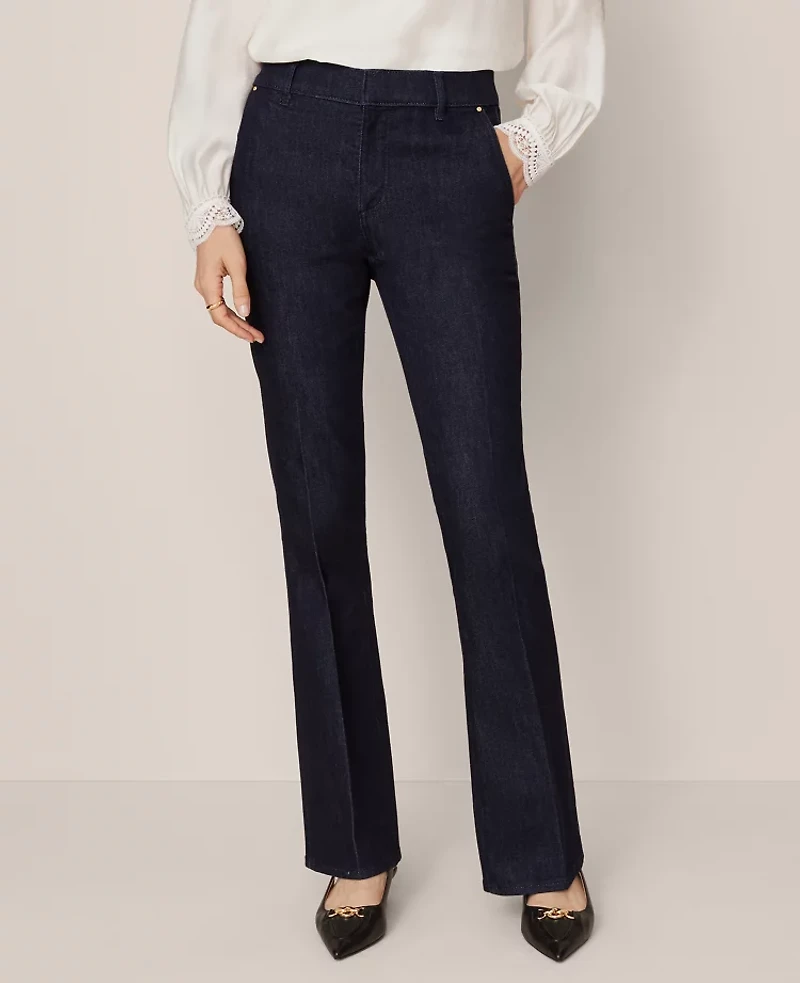 Ann Taylor Mid Rise Boot Jean Rinse Wash