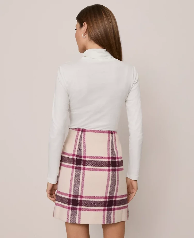 Ann Taylor Weekend Collection Plaid Mini Skirt Seedpearl Women's