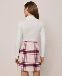 Ann Taylor Weekend Collection Plaid Mini Skirt Seedpearl Women's