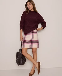 Ann Taylor Weekend Collection Plaid Mini Skirt Seedpearl Women's