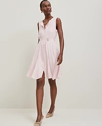 Ann Taylor Petite Belted Flare Dress Size 8 Potpourri Women's