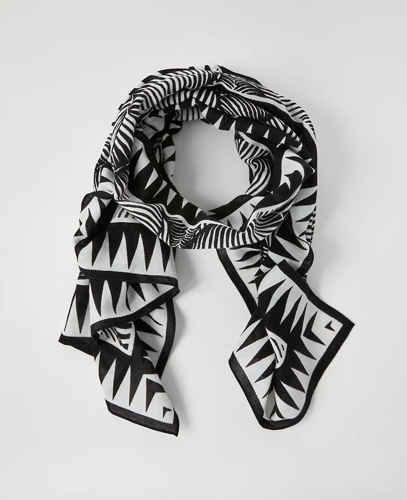 Ann Taylor Palm Scarf Black Women's