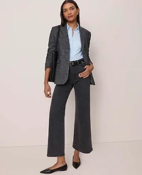 Ann Taylor The Greenwich Blazer Herringbone Grey/White Combo Women's