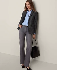 Ann Taylor The Greenwich Blazer Herringbone Grey/White Combo Women's