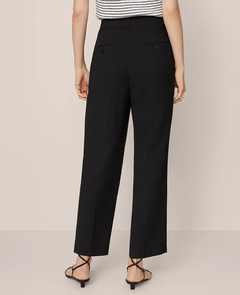 Ann Taylor The High Rise Pleated Taper Pant Black Women's