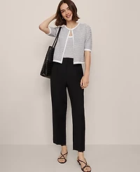 Ann Taylor The High Rise Pleated Taper Pant Black Women's