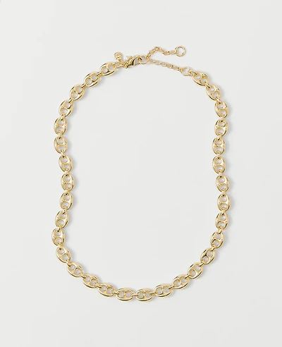 Ann Taylor Mariner Metal Chain Necklace Goldtone Women's
