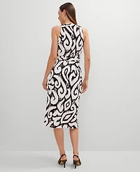 Ann Taylor Ikat Halter Wrap Midi Dress Black Women's