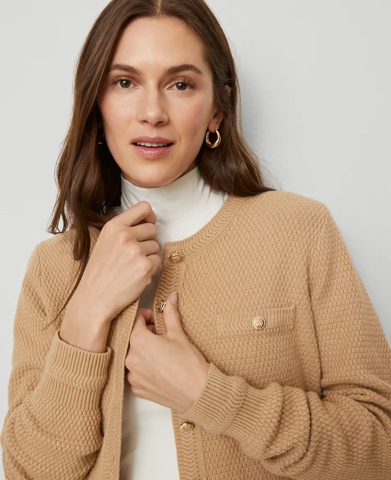 Ann Taylor Textured Cardigan Women's