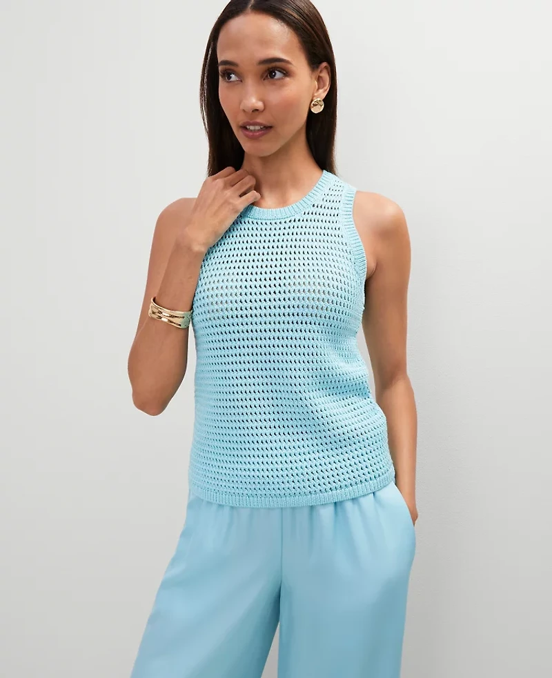 Ann Taylor Open Stitch Sweater Shell Top Women's