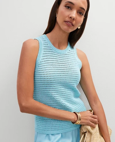 Ann Taylor Open Stitch Sweater Shell Top Women's