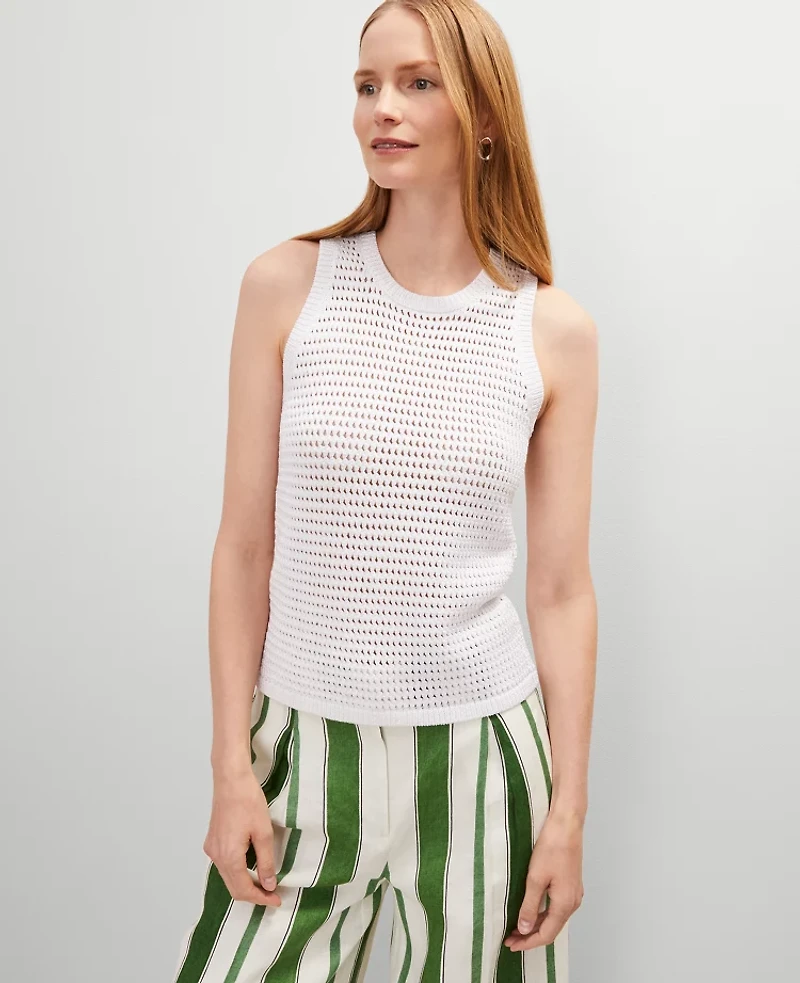 Ann Taylor Open Stitch Sweater Shell Top Women's