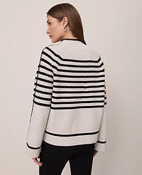 Ann Taylor Weekend Collection Striped Mock Neck Sweater Women's
