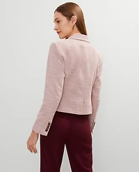 Ann Taylor The One Button Fitted Blazer Size 4 Berry Multi Women's