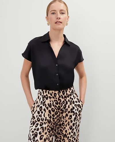 Ann Taylor Split Neck Blouse Women's