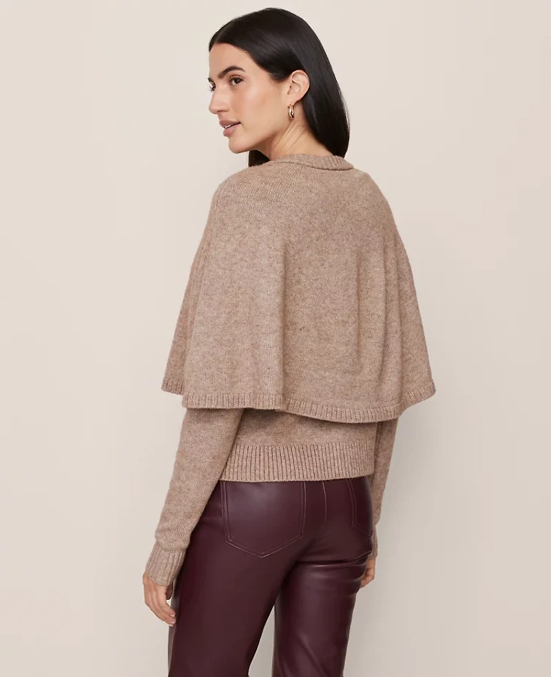 Ann Taylor Capelet Cardigan Vintage Taupe Melange Women's