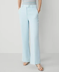 Ann Taylor The Petite Straight Trouser Twill Blue Glow Women's