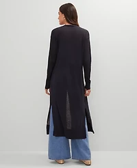 Ann Taylor Weekend Collection Linen Blend Duster Sweater Size XL Night Sky Women's