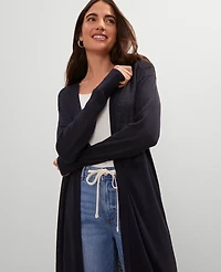 Ann Taylor Weekend Collection Linen Blend Duster Sweater Size XL Night Sky Women's