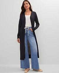 Ann Taylor Weekend Collection Linen Blend Duster Sweater Size XL Night Sky Women's