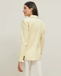 Ann Taylor The Petite Hutton Blazer Doubleweave Yellow Buttercream Women's