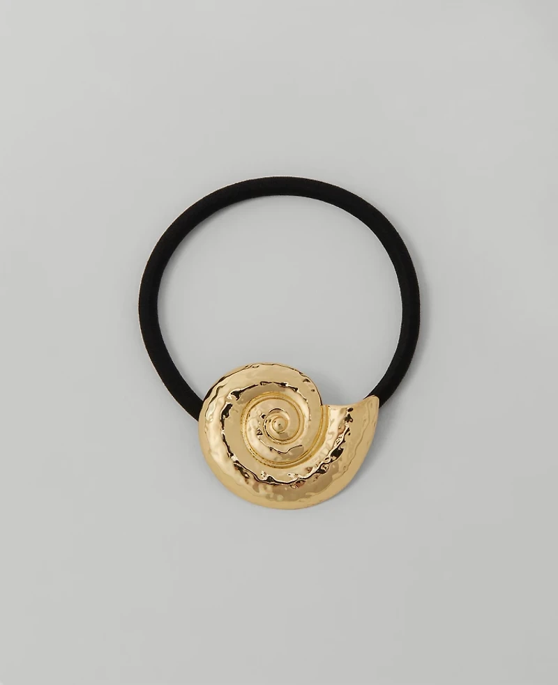 Ann Taylor Hammered Shell Hair Tie Set Goldtone Women's