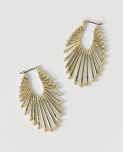 Ann Taylor Metal Fan Drop Earrings Goldtone Women's