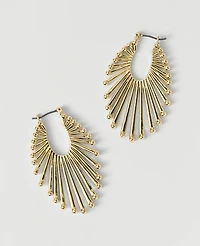 Ann Taylor Metal Fan Drop Earrings Goldtone Women's