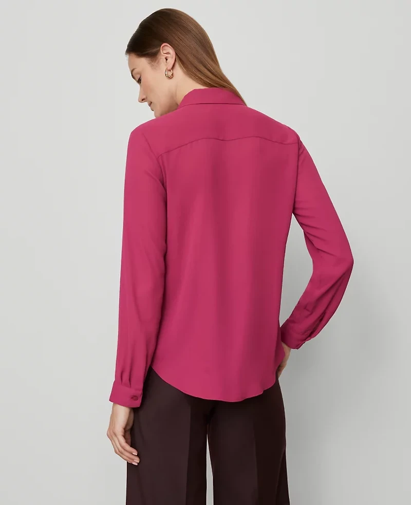 Ann Taylor Essential Shirt Berry Splash Women's