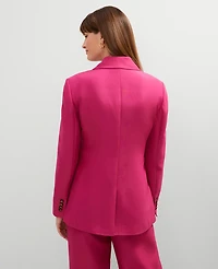 Ann Taylor Studio Collection One Button Fitted Long Blazer Size 6 Bright Petunia Women's