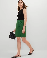 Ann Taylor Linen Blend Sarong Wrap Skirt Leafy Green Women's