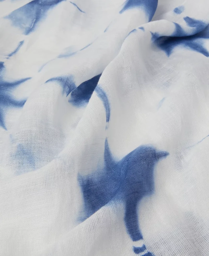 Ann Taylor Weekend Collection Dip Dye Linen Blend Scarf Zephyr Blue Women's