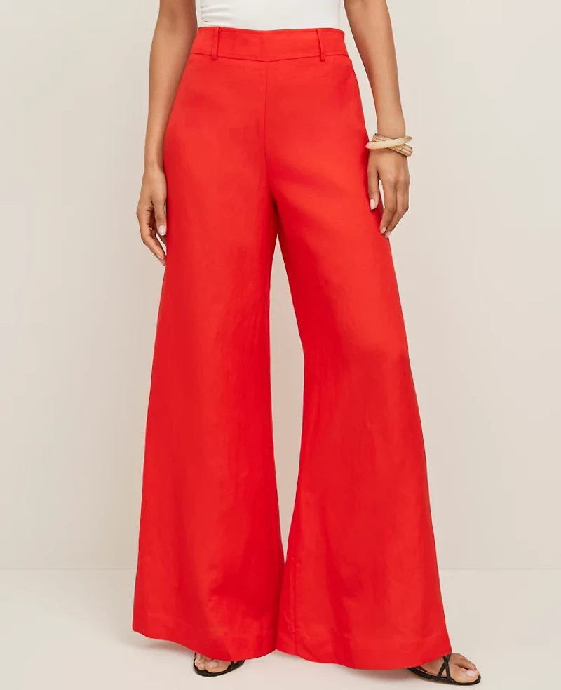 Ann Taylor The Petite Statement Palazzo Pant Linen Blend Women's