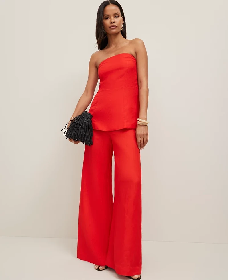 Ann Taylor The Petite Statement Palazzo Pant Linen Blend Women's