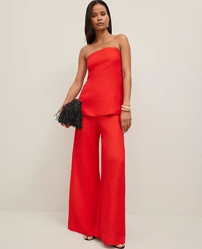 Ann Taylor The Petite Statement Palazzo Pant Linen Blend Women's