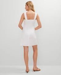 Ann Taylor Petite Square Neck Sheath Dress White Women's