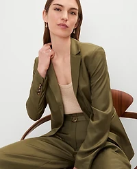 Ann Taylor The Petite Hutton Blazer Size 0 Moss Green Women's
