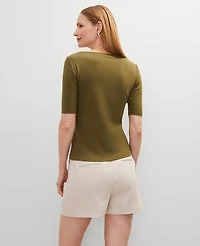 Ann Taylor Essential V-Neck Top Moss Green Women's