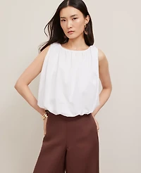 Ann Taylor Petite Bubble Hem Tank Top White Women's