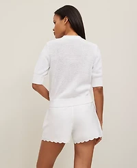 Ann Taylor Petite Novelty Button V-Neck Cardigan Size Small White Women's